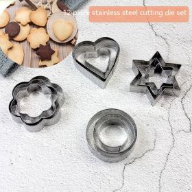 Stainless Steel Steamed Bread Cookie Cutter Die Love Cookies Tools (Option: 12 Pieces)