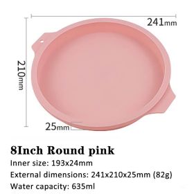 6 inch 8 inch rainbow cake baking pan (Option: Pink-8inch-Round)