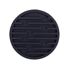 Striped Round Silicone Coaster Set (Option: Black-6 Pad Bags)