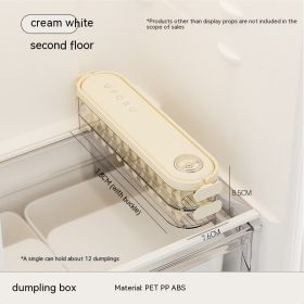 Gap Instant  Dumpling Storage Box Refrigerator Household Food Grade (Option: Cream White Two Layers)