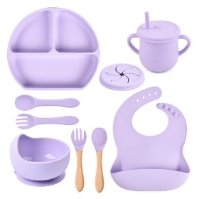 Silicone Solid Color Babies' Tableware Set (Option: Y2-A)