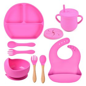 Silicone Solid Color Babies' Tableware Set (Option: Y8-A)