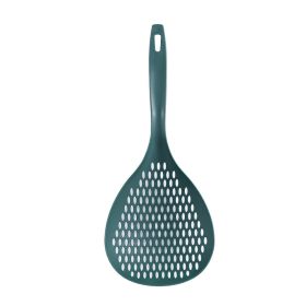 1pc Slotted Spoon; Household Colander With Long Handle; For Dumpling And Noodles; High Temperature Resistant Large Draining Spoon (Color: Dark Green)