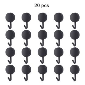 20pcs Self Adhesive Wall Hook Kitchen Bathroom Hook Strong Without Drilling Non-Marking Hook Door Towel Hanger Cute Hook Storage (Color: 20pcs Black, Ships From: China)