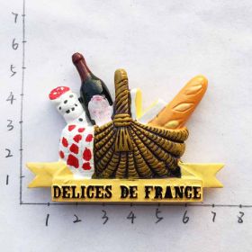 Food Tourism Commemorative Decorative Crafts Painted Magnetic Refridgerator Magnets (Option: French Cuisine)