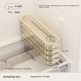 Gap Instant  Dumpling Storage Box Refrigerator Household Food Grade (Option: Transparent Four Layers)