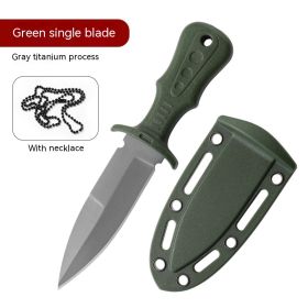 Outdoor Knife Straight Knife Camping Portable Fruit Knife (Option: Gray Blade Green Handle-121)