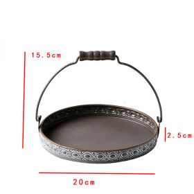 Retro Iron Art Food Tray Round Filming Prop Decoration (Option: Small Size)