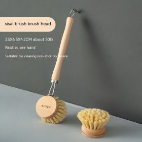 Long Handle Kitchen Can Be Brush Replacement Head Horse Hair Dish Brush (Option: Sisal Contains Bruch Head)