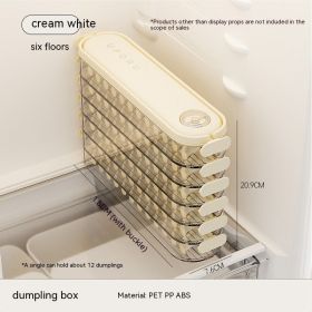 Gap Instant  Dumpling Storage Box Refrigerator Household Food Grade (Option: Cream White Six Layers)