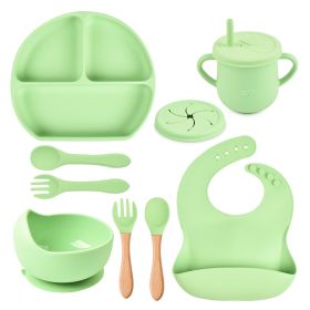 Silicone Solid Color Babies' Tableware Set (Option: Y3-A)