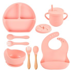 Silicone Solid Color Babies' Tableware Set (Option: Y12-B)